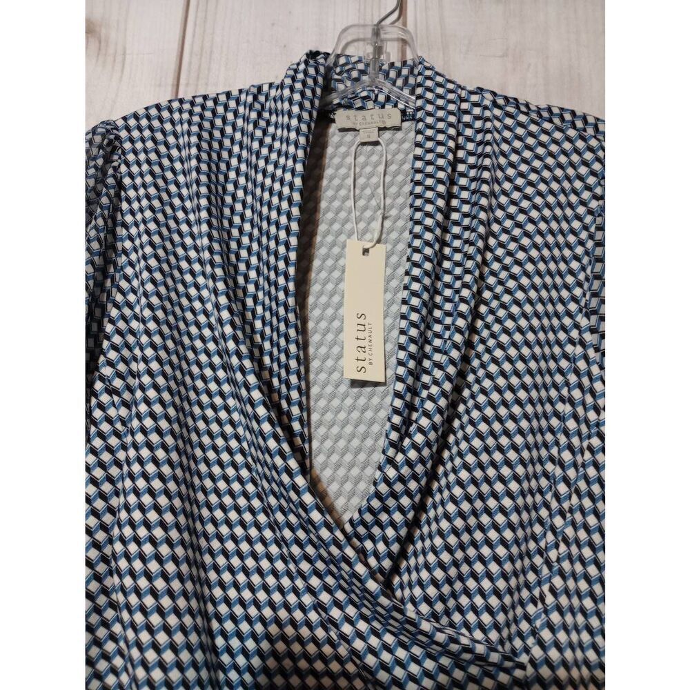 Status‎ Shirt Ladies Small Long Sleeve Mock Wrap - Picture 3 of 8